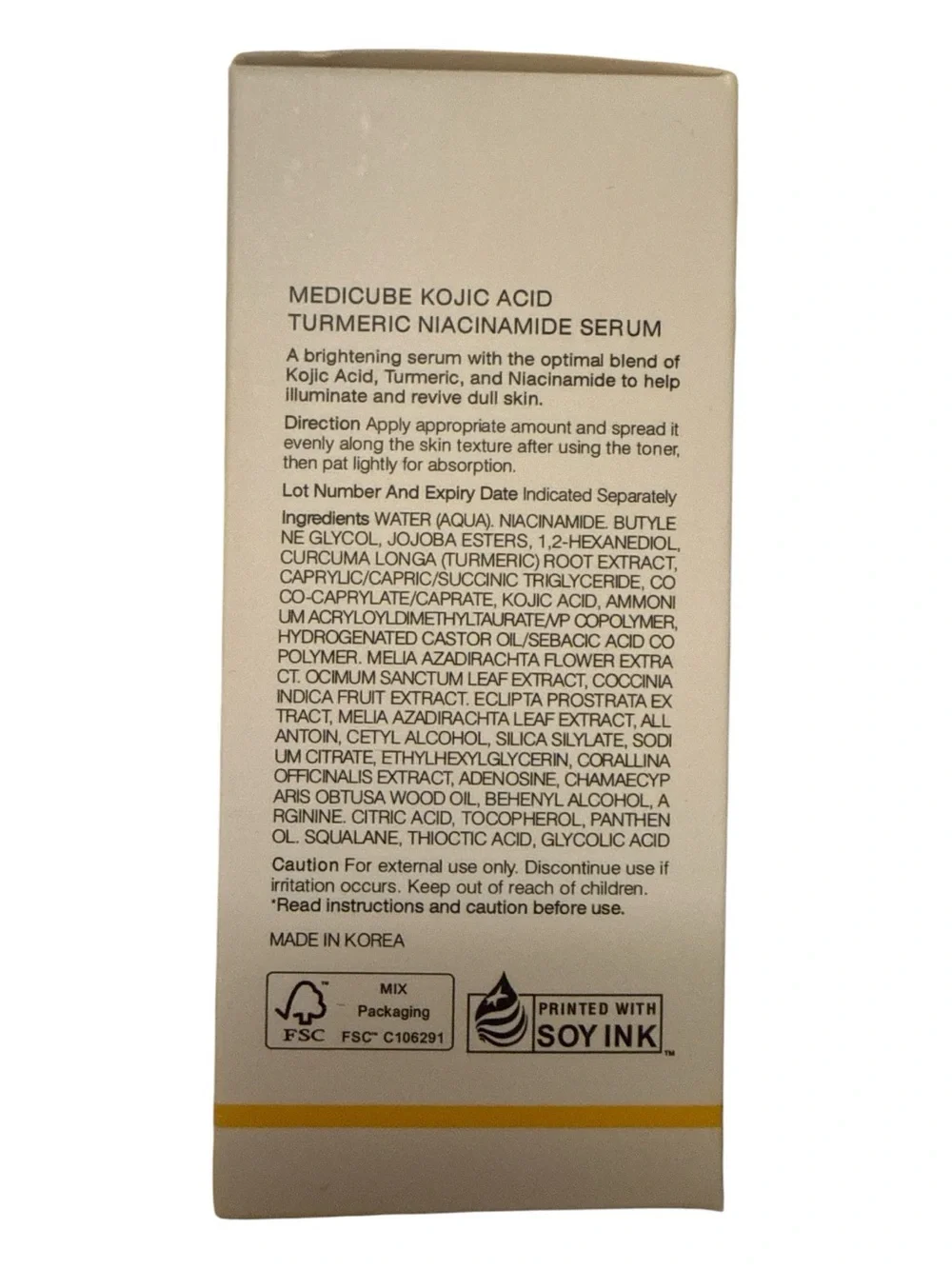 Medicube Kojic Acid Turmeric Niacinamide Serum - NIB 30ml / 1.01 oz.
